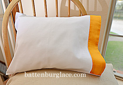 Hemstitch Baby Pillowcase, Apricot color border, 2 cases